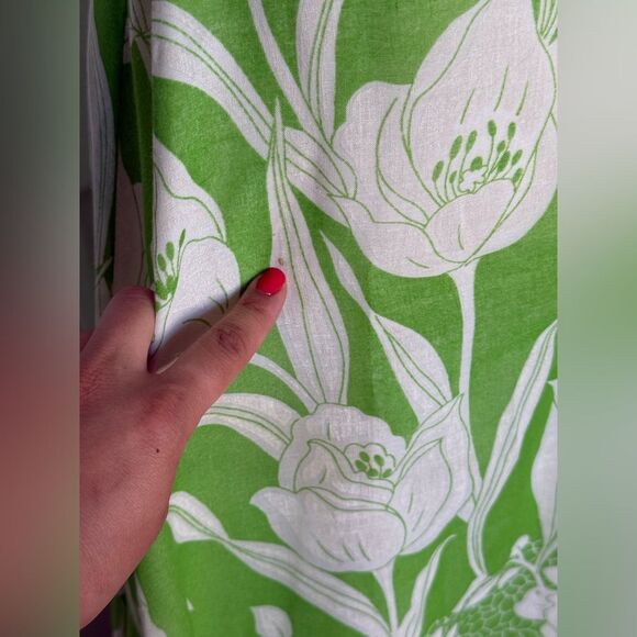 Vintage 1970s Floral Maxi Dress Ruffle Collar Off Shoulder Dress - Picture 9 of 15